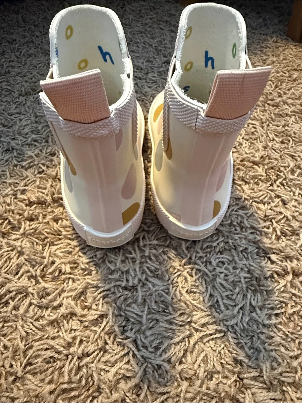 Children's Waterproof Polka Dot Rain Boots - Pastel Multi